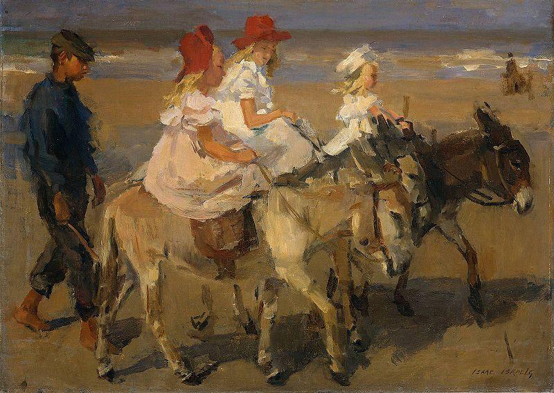 Isaac Israels Donkey Riding on the Beach oil painting picture